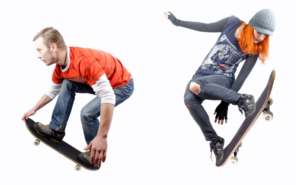 playing skateboard