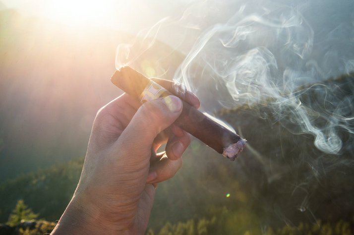 smoking cigar