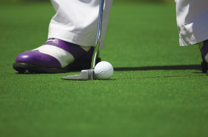 playing golf